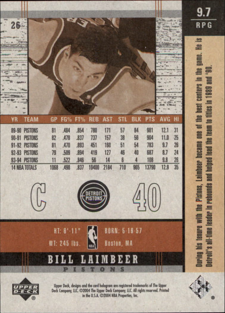 2003-04 Upper Deck Legends Throwback Basketball (Pick Card From List) C110 04-24 - Picture 33 of 127