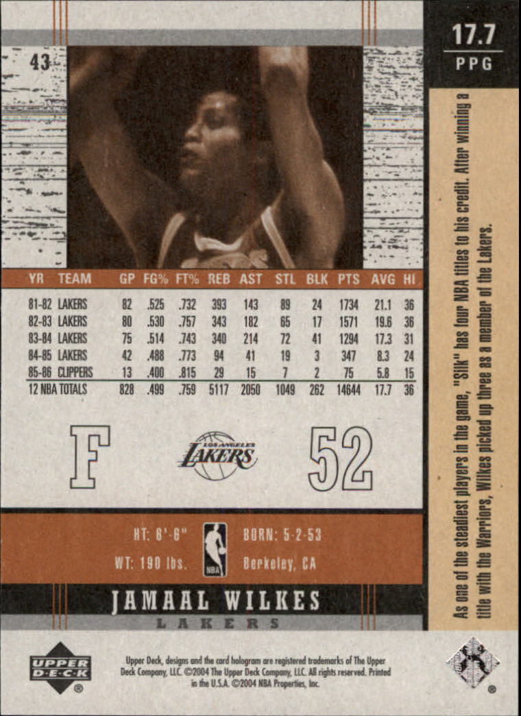 2003-04 Upper Deck Legends Throwback Basketball (Pick Card From List) C110 04-24 - Picture 51 of 127