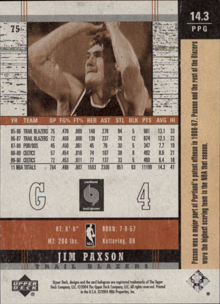 2003-04 Upper Deck Legends Throwback Basketball (Pick Card From List) C110 04-24 - Picture 105 of 127