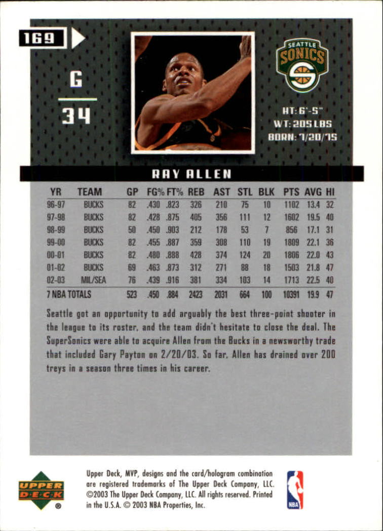 Ray Allen cards (1997-2021) Bucks Celtics Sonics Heat - Picture 210 of 349