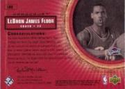 2003-04 Upper Deck Hardcourt LeBron James Floor #LB9 LeBron James/Red Cavs JSY Passing back image