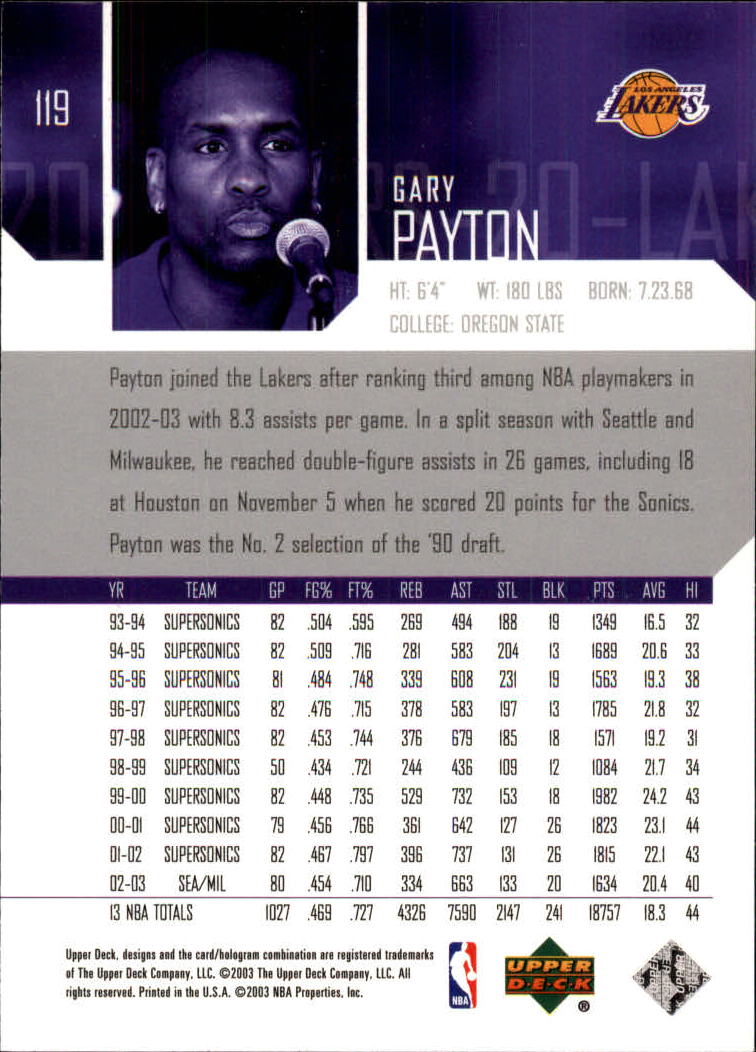 Gary Payton cards (1991-2022) Sonics Heat Lakers Bucks - You Choose - Picture 213 of 258