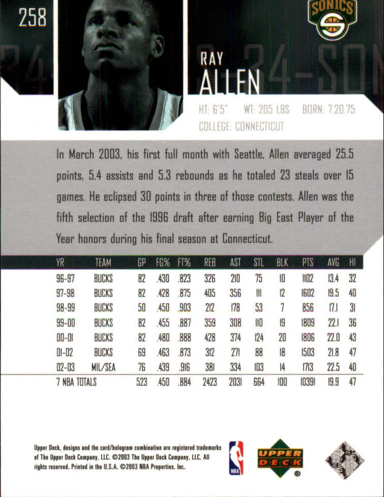 Ray Allen cards (1997-2021) Bucks Celtics Sonics Heat - Picture 204 of 349