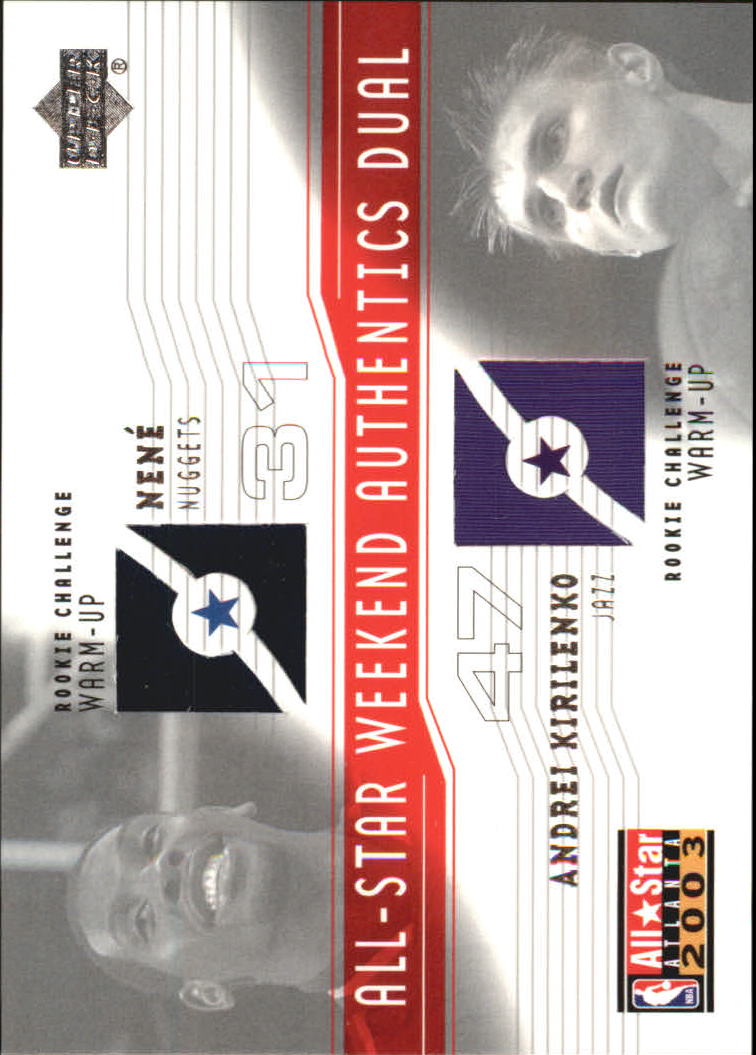 2003-04 Upper Deck All-Star Weekend Authentics Dual #NHAK Nene/Andrei Kirilenko