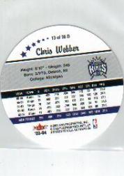 2003-04 Ultra Roundball Discs #13 Chris Webber back image