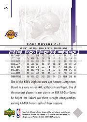 2003-04 Ultimate Collection #45 Kobe Bryant back image