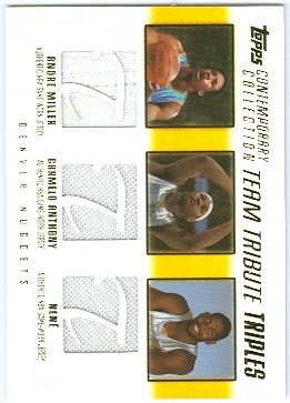 2003-04 Topps Contemporary Collection Team Tribute Triples #MAN Andre Miller/Carmelo Anthony/Nene