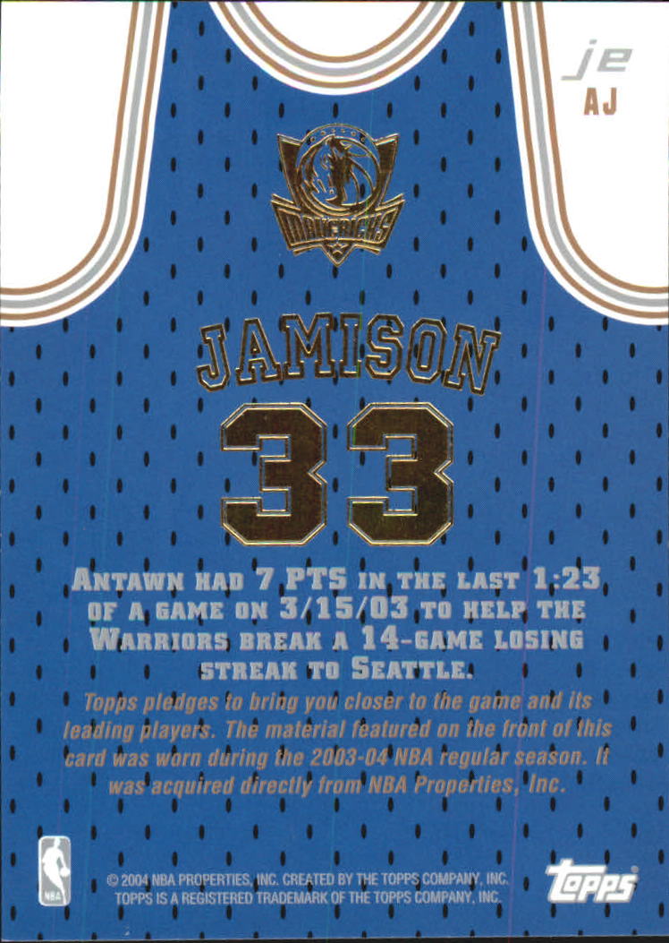 2003-04 Topps Jersey Edition #AJ Antawn Jamison back image