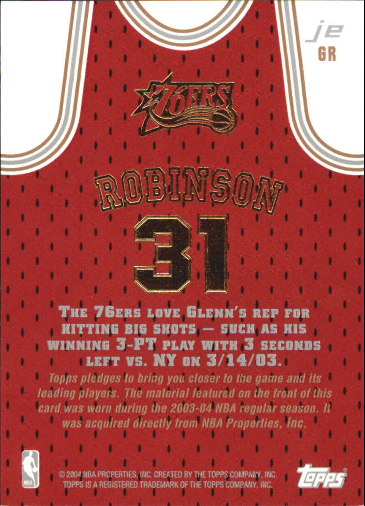 2003-04 Topps Jersey Edition #GR Glenn Robinson back image