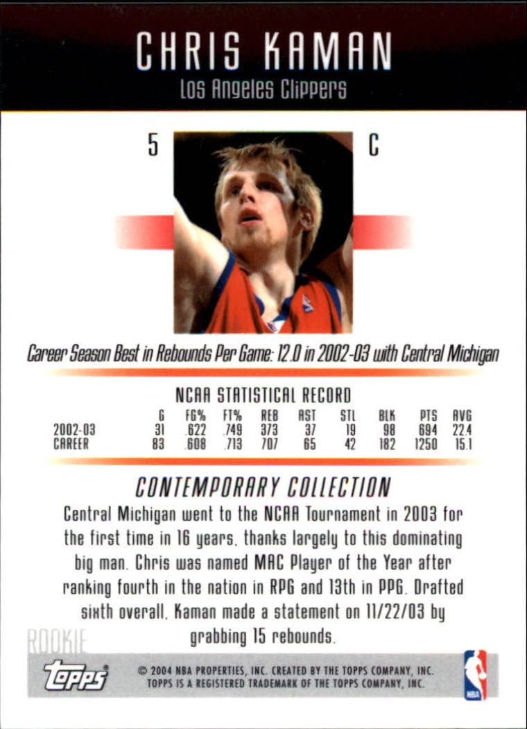 2003-04 Topps Contemporary Collection #5 Chris Kaman RC
