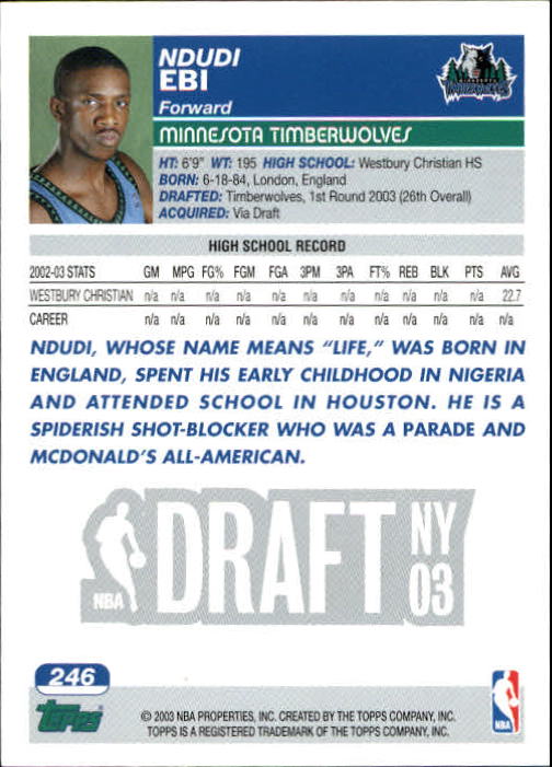 B1713- 2003-04 Topps Collection Bk Card #s 201-265 -You Pick- 15+ FREE US SHIP - Picture 80 of 92