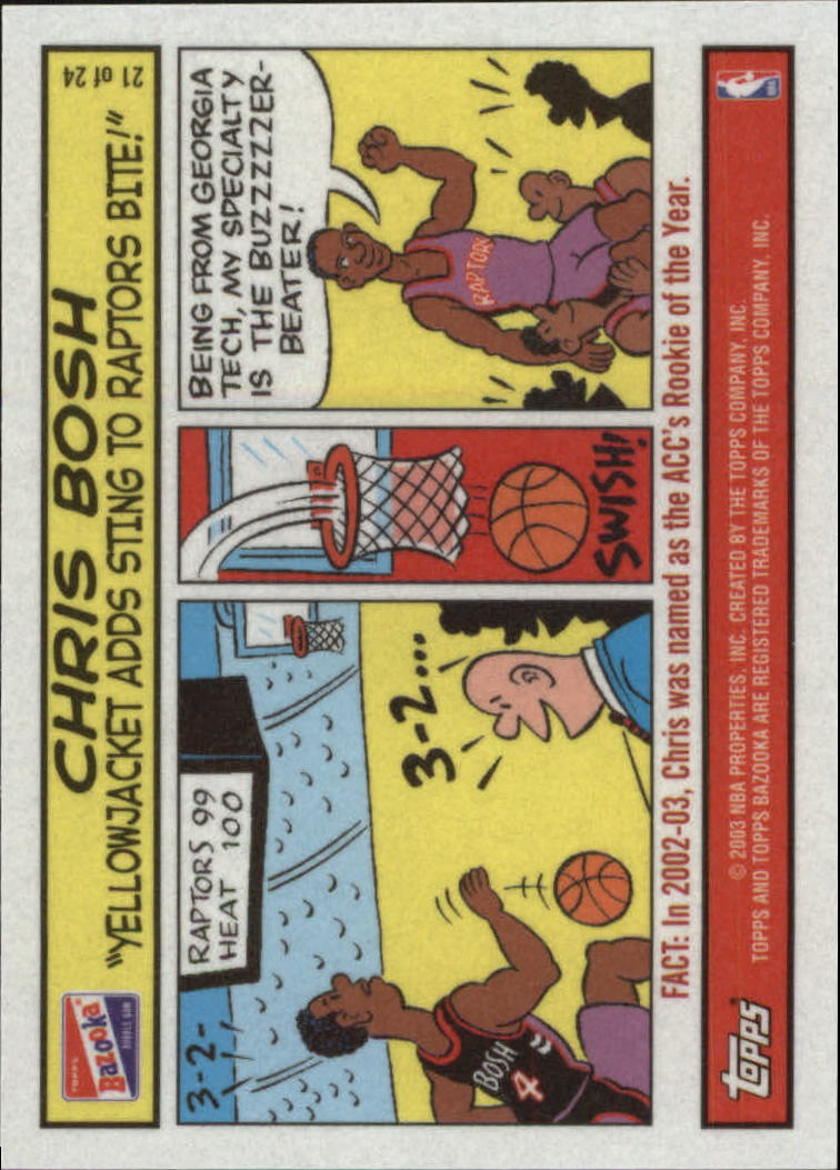 2003-04 Bazooka Comics #21 Chris Bosh back image