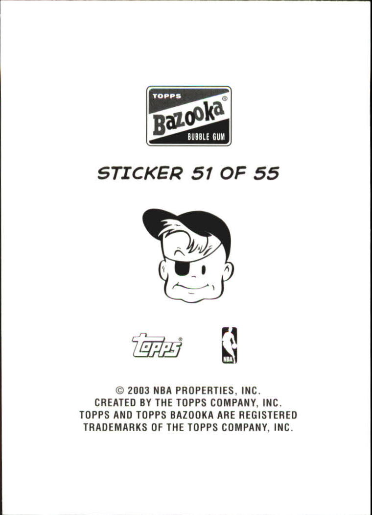2003-04 Bazooka Four on One Stickers #51 Dwyane Wade/Chris Kaman/Kirk Hinrich/T.J. Ford back image