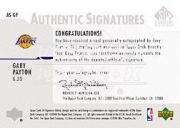 2003-04 SP Signature Edition Signatures #GP Gary Payton SP back image
