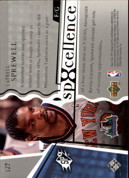 2003-04 SPx #127 Latrell Sprewell back image