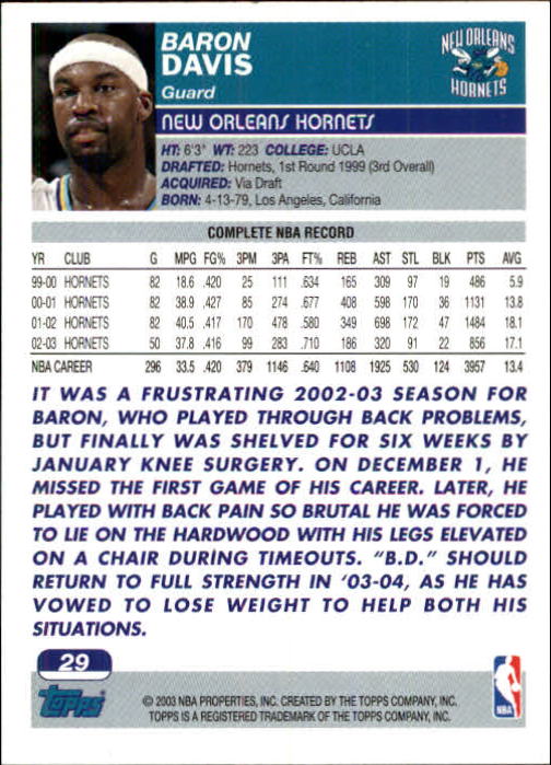 B1545- 2003-04 Topps Erste Ausgabe BK Karten 1-249 -du Pick- 15 + Gratis US Ship - Bild 27 von 315