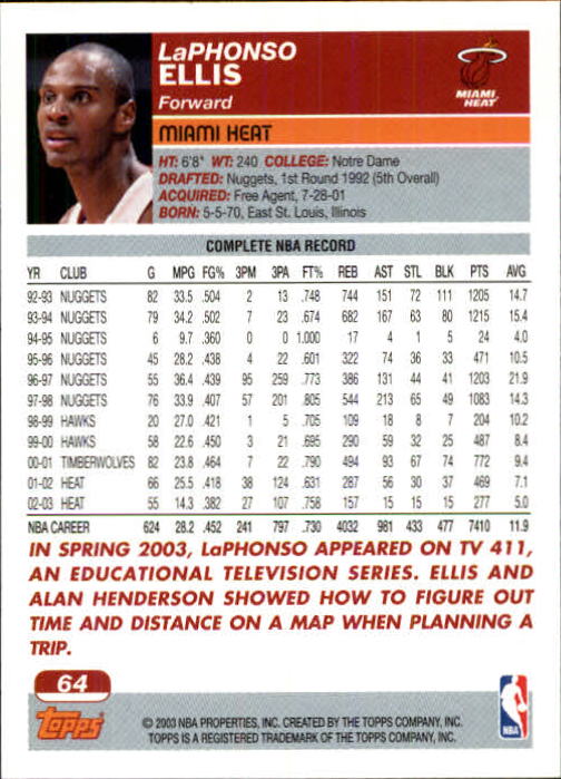 B1545- 2003-04 Topps Erste Ausgabe BK Karten 1-249 -du Pick- 15 + Gratis US Ship - Bild 63 von 315