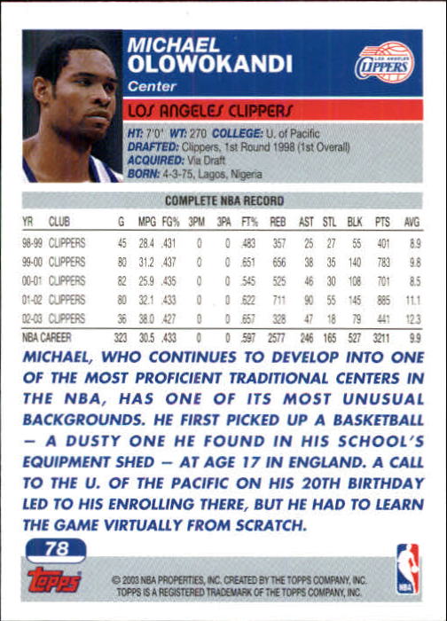 B1545- 2003-04 Topps Erste Ausgabe BK Karten 1-249 -du Pick- 15 + Gratis US Ship - Bild 89 von 315