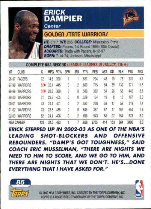 B1545- 2003-04 Topps Erste Ausgabe BK Karten 1-249 -du Pick- 15 + Gratis US Ship - Bild 101 von 315