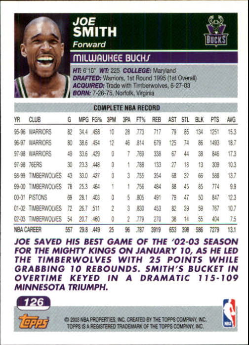 B1545- 2003-04 Topps Erste Ausgabe BK Karten 1-249 -du Pick- 15 + Gratis US Ship - Bild 151 von 315
