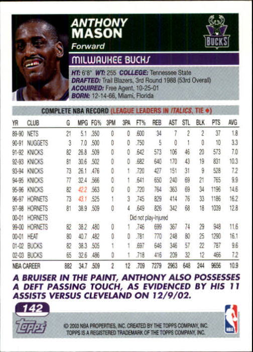 B1545- 2003-04 Topps Erste Ausgabe BK Karten 1-249 -du Pick- 15 + Gratis US Ship - Bild 179 von 315