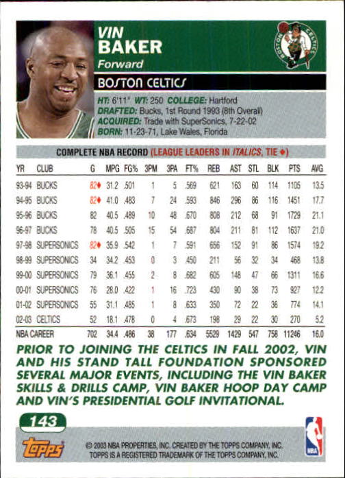 B1545- 2003-04 Topps Erste Ausgabe BK Karten 1-249 -du Pick- 15 + Gratis US Ship - Bild 181 von 315