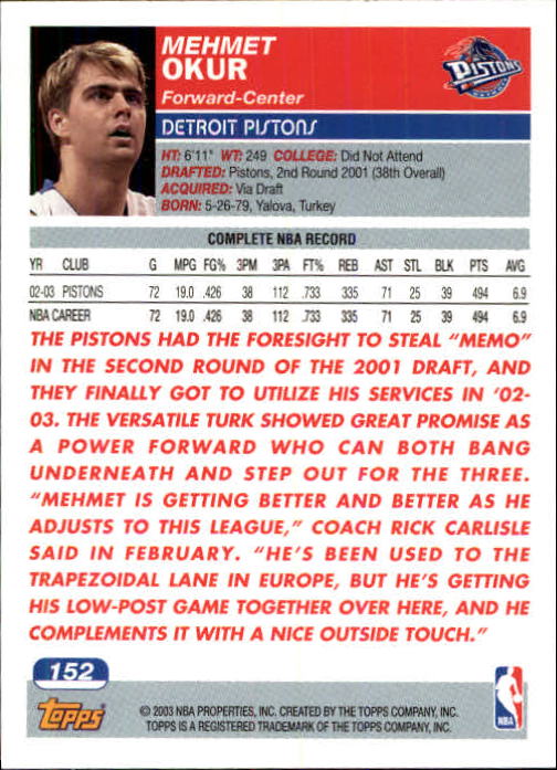 B1545- 2003-04 Topps Erste Ausgabe BK Karten 1-249 -du Pick- 15 + Gratis US Ship - Bild 195 von 315