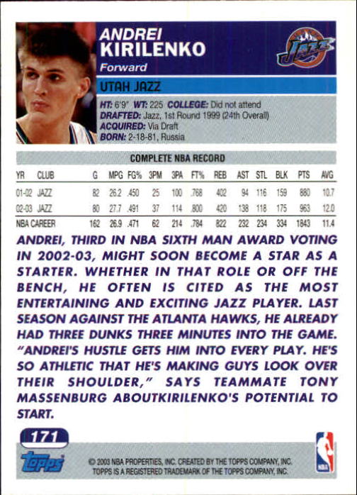 B1545- 2003-04 Topps Erste Ausgabe BK Karten 1-249 -du Pick- 15 + Gratis US Ship - Bild 229 von 315