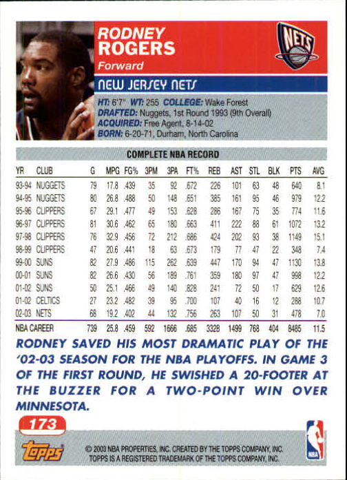 B1545- 2003-04 Topps Erste Ausgabe BK Karten 1-249 -du Pick- 15 + Gratis US Ship - Bild 231 von 315