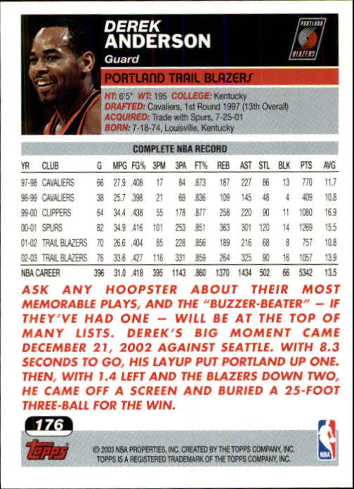 B1545- 2003-04 Topps Erste Ausgabe BK Karten 1-249 -du Pick- 15 + Gratis US Ship - Bild 237 von 315
