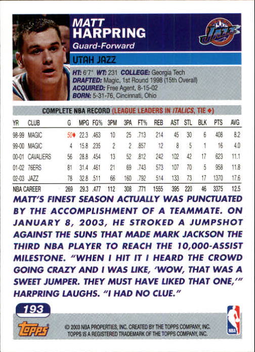 B1545- 2003-04 Topps Erste Ausgabe BK Karten 1-249 -du Pick- 15 + Gratis US Ship - Bild 261 von 315