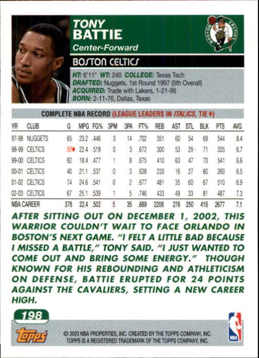 B1545- 2003-04 Topps Erste Ausgabe BK Karten 1-249 -du Pick- 15 + Gratis US Ship - Bild 269 von 315
