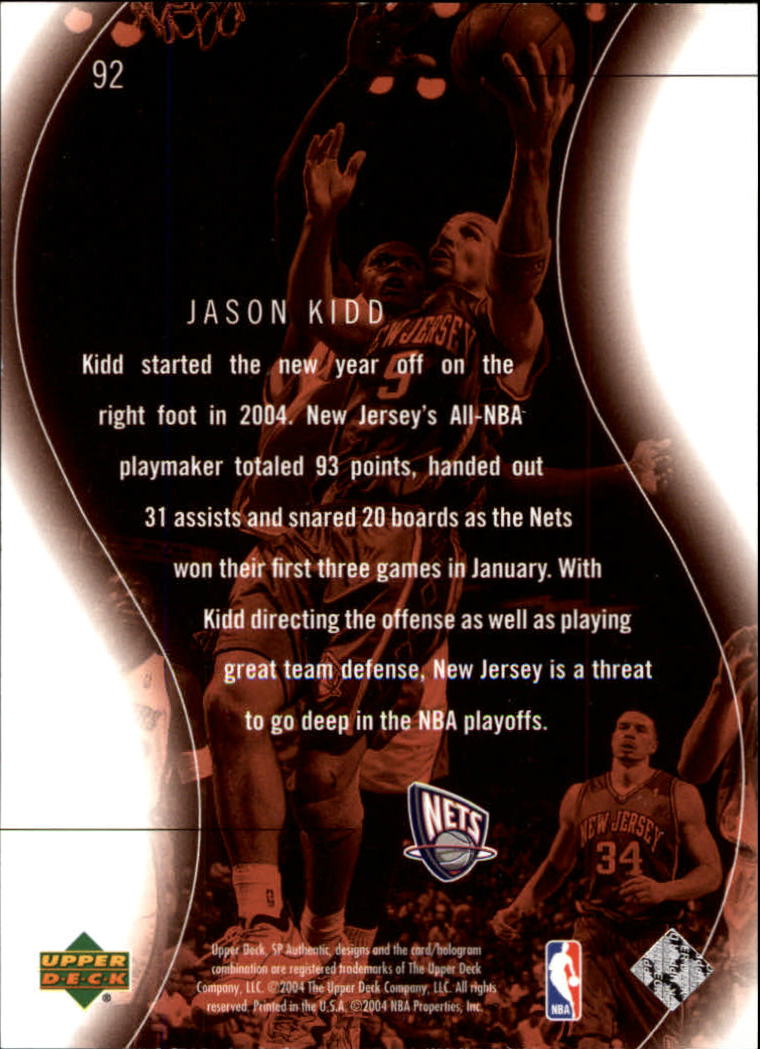 2003-04 SP Authentic #92 Jason Kidd SPEC back image