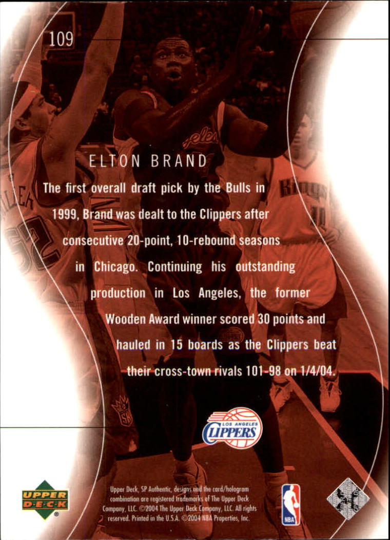 2003-04 SP Authentic #109 Elton Brand SPEC back image