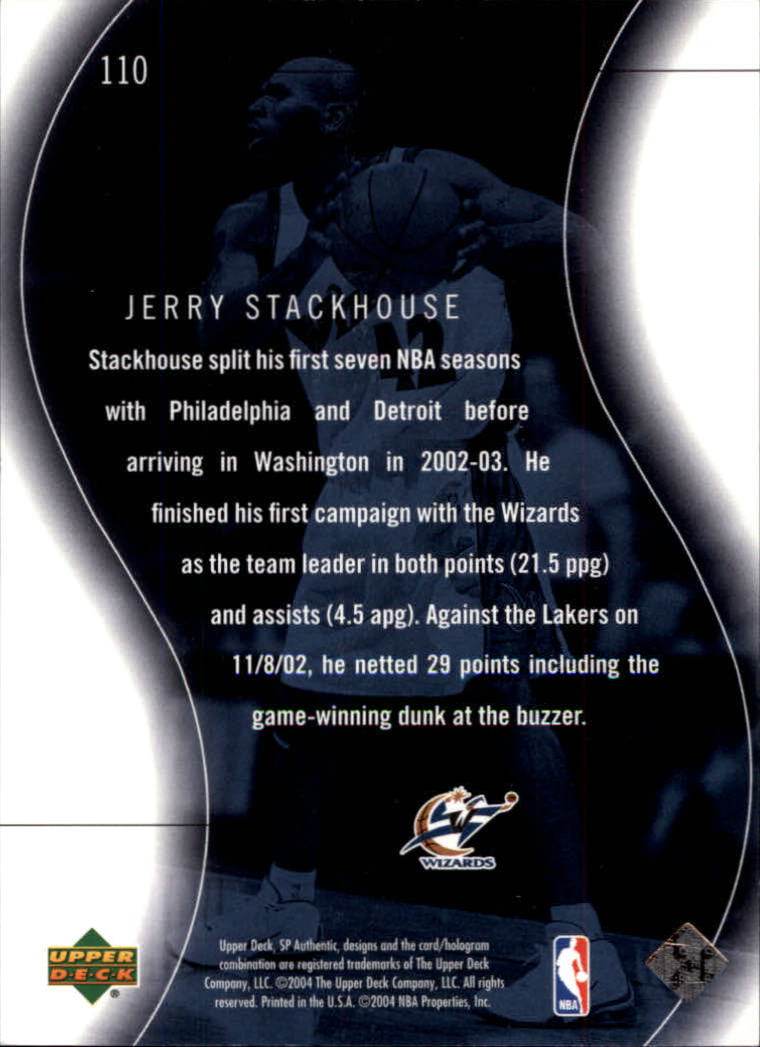 2003-04 SP Authentic #110 Jerry Stackhouse SPEC back image
