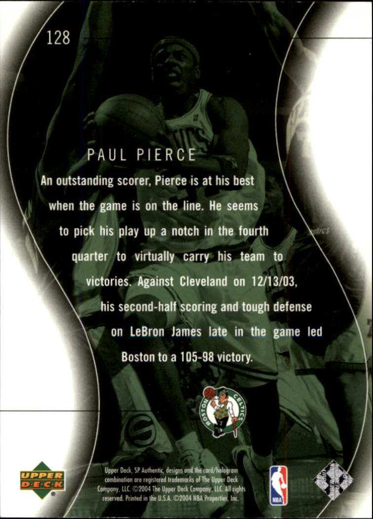 2003-04 SP Authentic #128 Paul Pierce SPEC back image