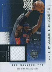 2003-04 SkyBox LE League Leaders Game-Used #LLBW Ben Wallace