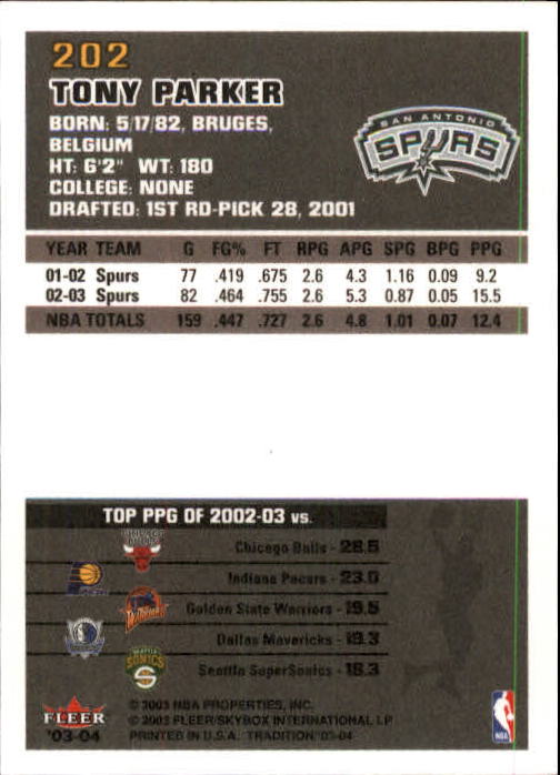 Tony Parker cards (2002-2018) Spurs Hornets - You Choose - Picture 47 of 227