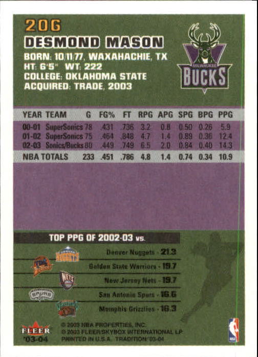 B4153- 2003-04 Fleer Tradition BK Karten + Einsätze -du Pick- 15 + Gratis US - Bild 183 von 248