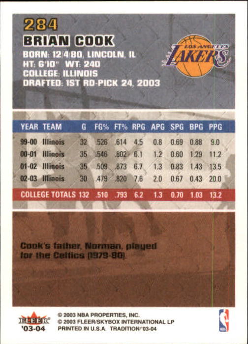 B4153- 2003-04 Fleer Tradition BK Karten + Einsätze -du Pick- 15 + Gratis US - Bild 235 von 248