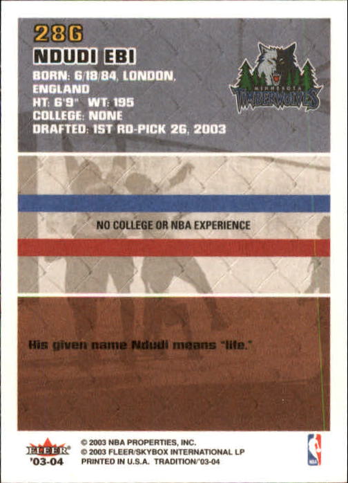 B4153- 2003-04 Fleer Tradition BK Karten + Einsätze -du Pick- 15 + Gratis US - Bild 239 von 248