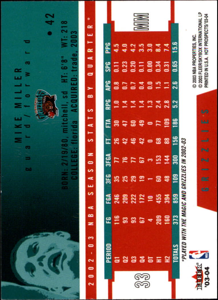2003/2004 Hoops Hot Prospects Basketball - Picture 83 of 161
