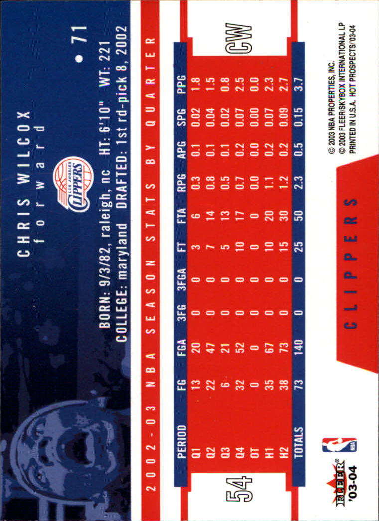 2003/2004 Hoops Hot Prospects Basketball - Picture 139 of 161