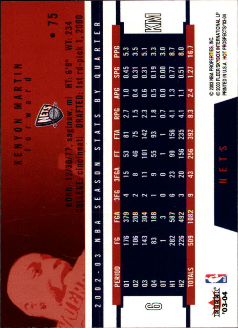 2003/2004 Hoops Hot Prospects Basketball - Picture 147 of 161