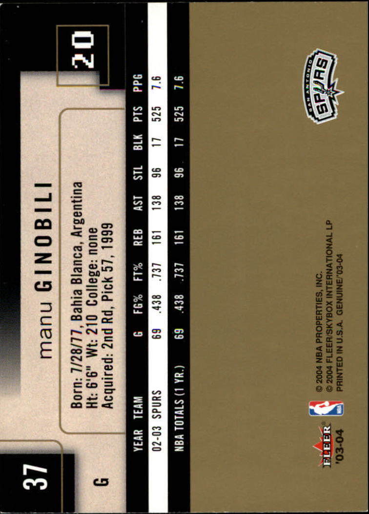 Manu Ginobili cards (2003-2018) Spurs - You Choose - Picture 9 of 163