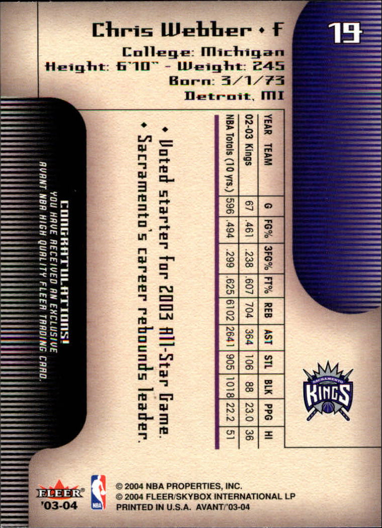 Chris webber cards (1994-2022) Kings Bullets 76ers - You Choose - Picture 197 of 258