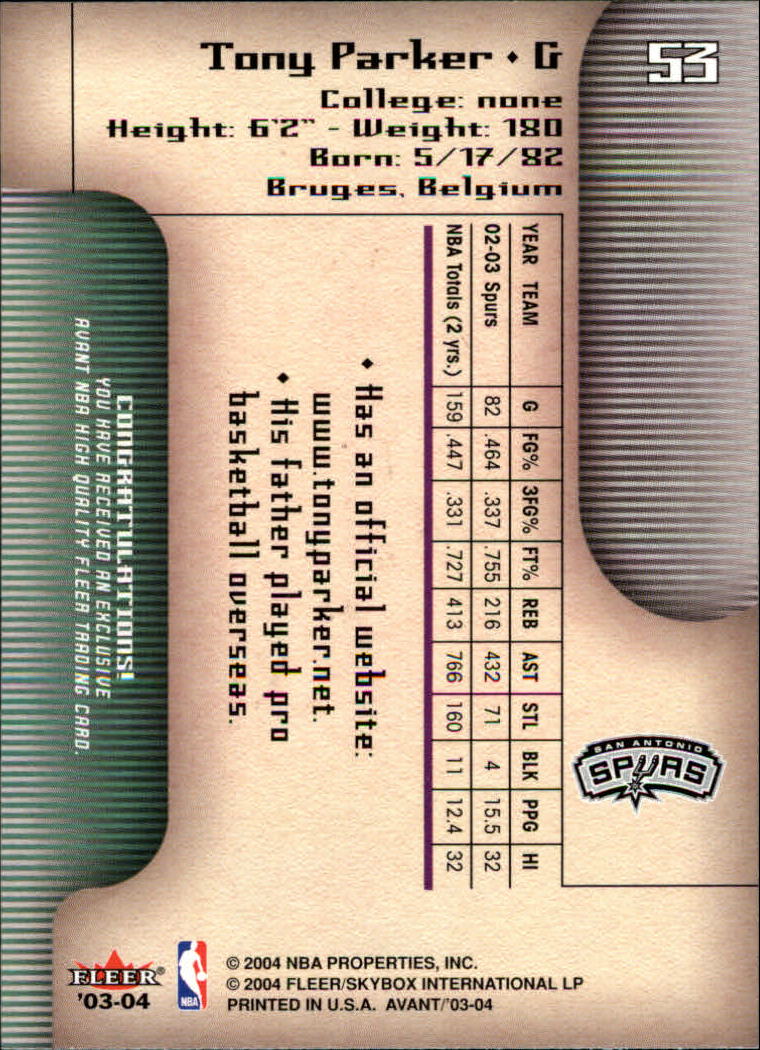 Tony Parker cards (2002-2018) Spurs Hornets - You Choose - Picture 43 of 227