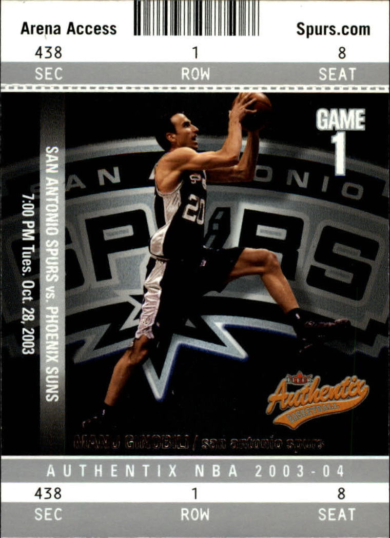 2003-04 Fleer Authentix #10 Manu Ginobili