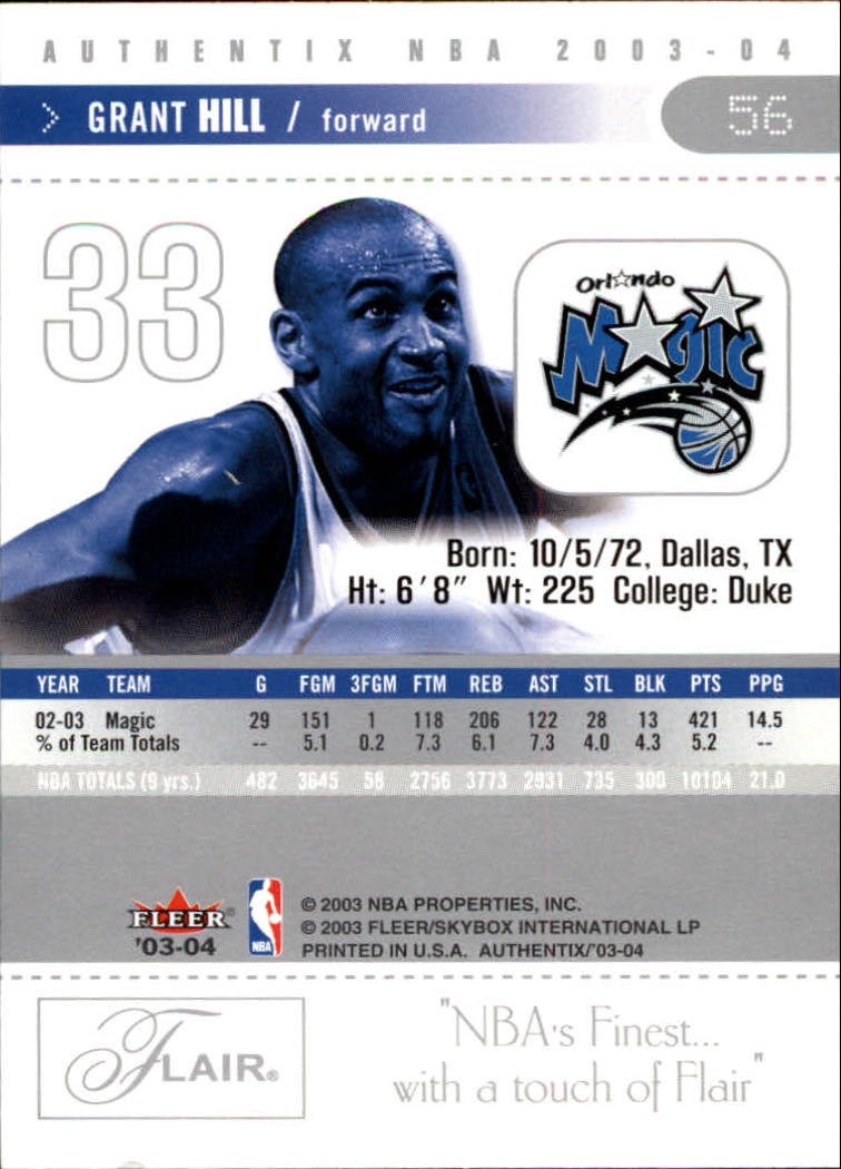 Grant Hill cards (1995-2021) Pistons Magic Clippers Duke - You Choose - Picture 201 of 272
