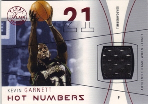 2003-04 Flair Final Edition Hot Numbers Jerseys 175 #KG Kevin Garnett